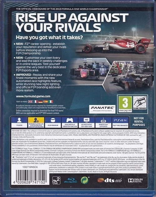 F1 2019 - PS4 (B-Grade) (Genbrug)